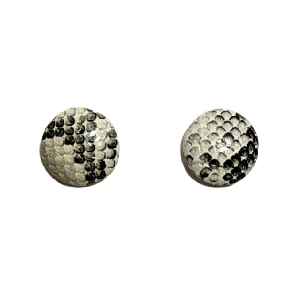 Gray snakeskin studs
